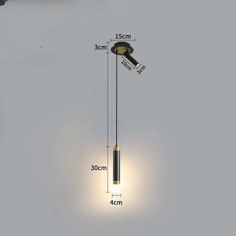 Modern Long Double Spotlight Pendant Light in Black/Gold - Decorbites