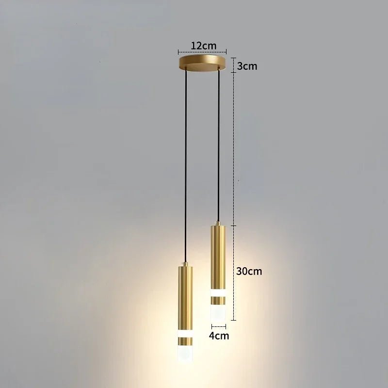 Modern Long Double Spotlight Pendant Light in Black/Gold - Decorbites