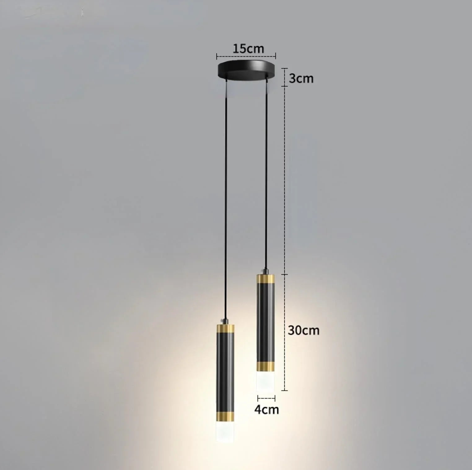 Modern Long Double Spotlight Pendant Light in Black/Gold - Decorbites