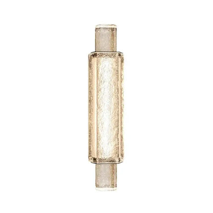 Modern luxe gold crystal glass wall lamp with textured translucent glass and frosted metallic accents for elegant decorbites bedroom sconce