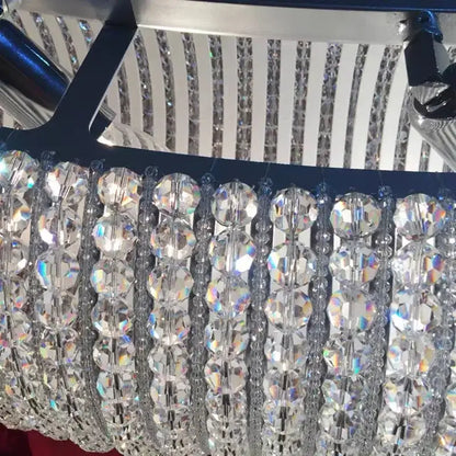 A modern luxury crystal circle chandelier pendant light with sparkling clear faceted beads for elegant decorbites decor