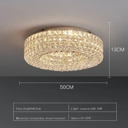 Modern luxury gold crystal led ceiling chandelier with multi-tier sparkling crystals in stainless steel frame for living room decorbites crystal led