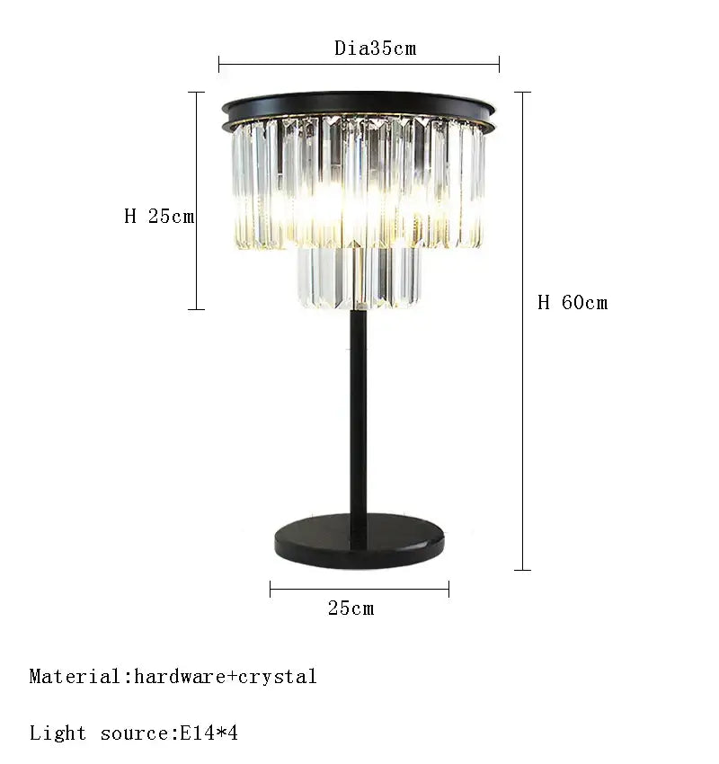 Modern luxury gray crystal black standing light with cascading crystal tiers for elegant living room decorbites gray crystal lamp