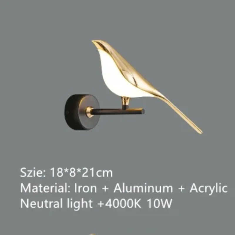 Modern Magpie Bird Pendant Light in Iron Finish - Decorbites