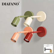 Modern matte adjustable gu10 led wall sconce in olive cream peach and red finishes for bedroom lighting