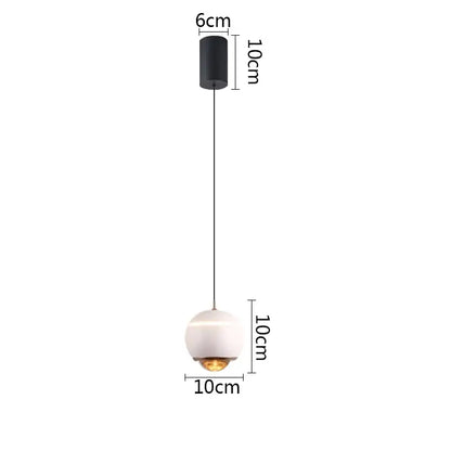Minimalist matte white glass ball pendant light with black ceiling mount ideal for bedroom and kitchen island pendant lights