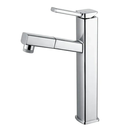 Modern chrome finished tall bathroom basin faucet with sleek rectangular design and single lever handle for decorbites black basin faucet