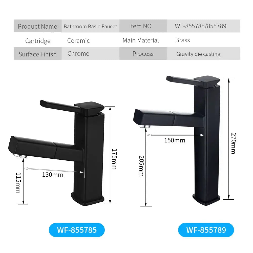 Modern matte black basin faucet with rectangular design and brass construction by decorbites black basin faucet