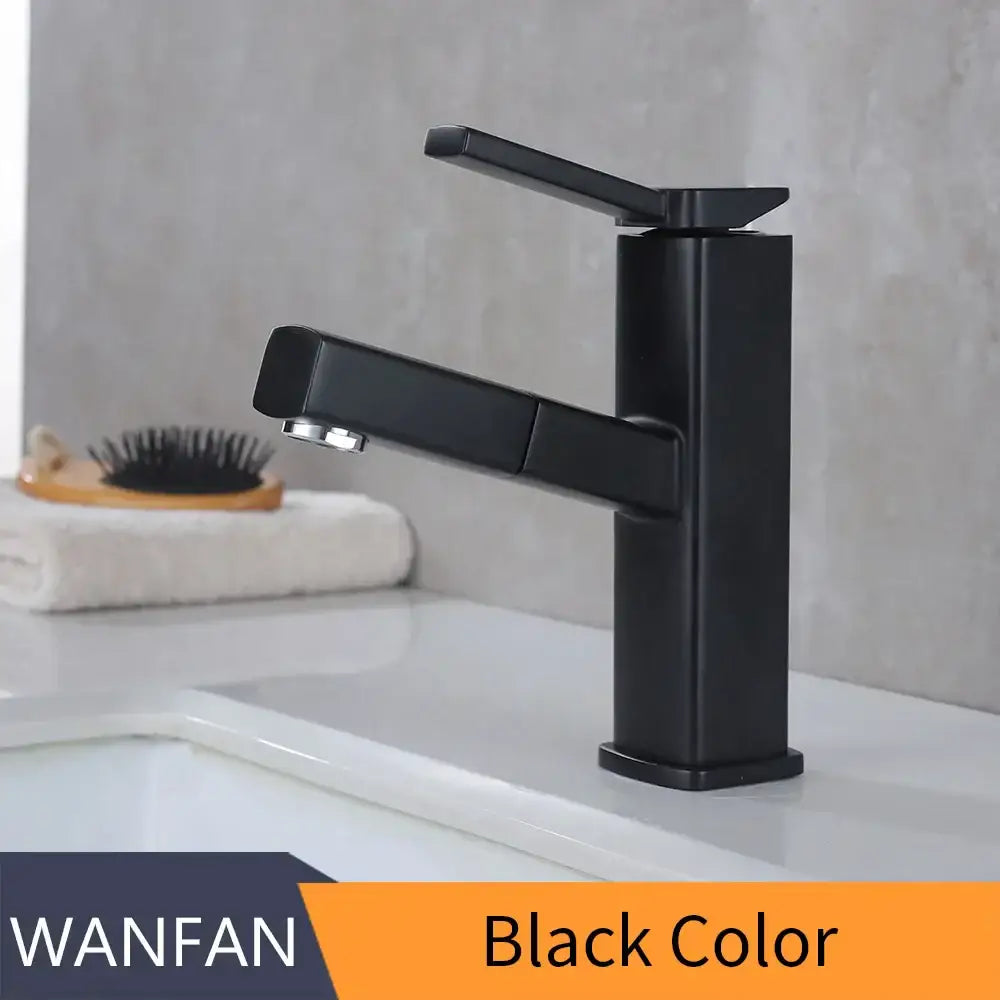 Modern matte black basin faucet with sleek rectangular design and chrome accents decorbites black basin faucet