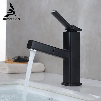 Modern matte black basin faucet with sleek rectangular design and chrome accents for bathroom decorbites black basin