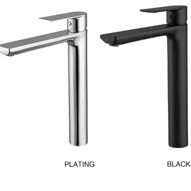 Modern matte black basin faucet with ceramic valve core in short tap style for minimalist bathroom designs