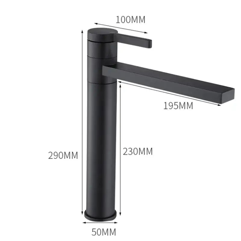 Modern matte black basin faucet in gold solid brass with a sleek minimalist rectangular spout for bathroom decorbites gold solid