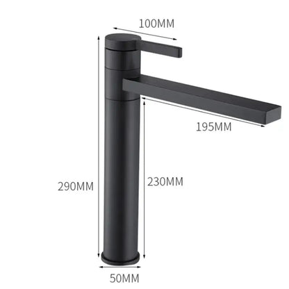 Modern matte black basin faucet in gold solid brass with a sleek minimalist rectangular spout for bathroom decorbites gold solid