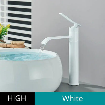 White basin faucet with high-arc sleek modern design for decorbites basin faucet mixer bathroom use