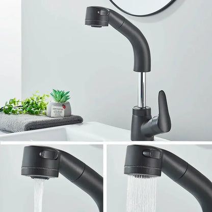 Modern matte black basin faucet with chrome accents and pull-down matte finish for kitchen decorbites black basin use
