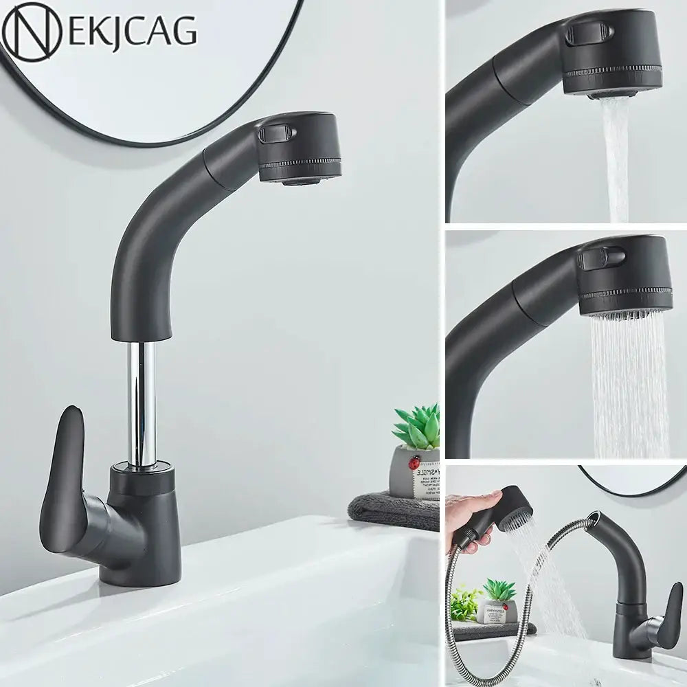 Modern matte black basin faucet with chrome accents featuring a sleek design for kitchen decorbites black basin faucet