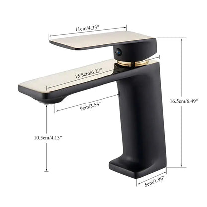 Modern matte black basin mixer tap with brushed nickel spout and gold hardware decorbites black basin mixer tap