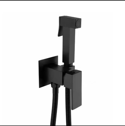 Modern matte black decorbites bidet spray gun set with matte finish wall mount and flexible hose for bathroom hygiene