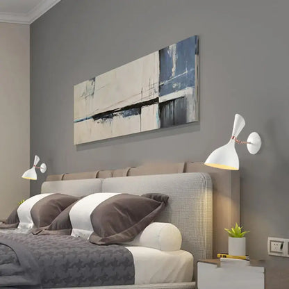 White wall sconce with modern matte black and brass finish wall lamp emitting warm glow light type 220v-240v 110v-120v