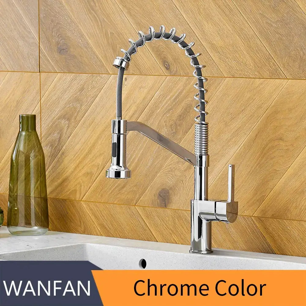 Chrome finished flexible gooseneck kitchen faucet with pull down spray head for decorbites black brass kitchen use