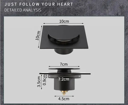 Modern matte black brass shower floor drain with sleek metallic finish for decorbites brass shower bathroom waste square