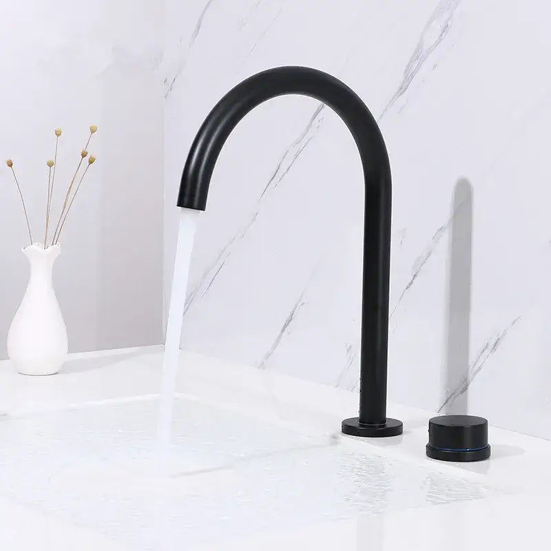 Modern matte black basin faucet with sleek curved spout and minimalist design for decorbites brushed gold bathroom sink tap