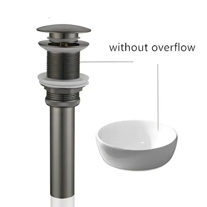 Matte black metal sink drain with sleek cylindrical design and threaded body for modern basin faucet decorbites brushed gold