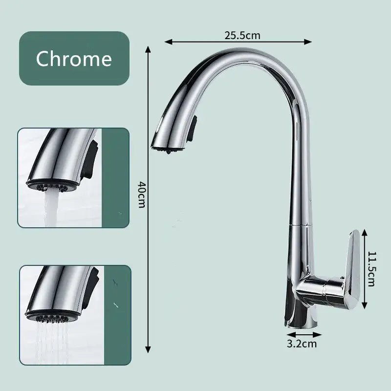 Modern matte black and brushed gold kitchen faucet with chrome finish curved spout and pull-down spray head decorbites black brushed gold