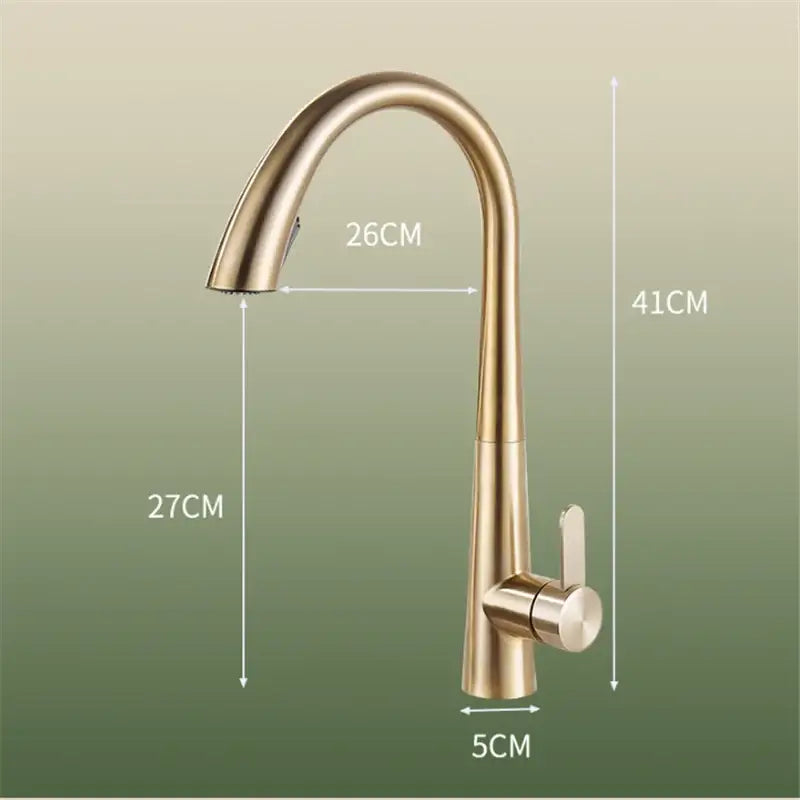Modern matte black and brushed gold kitchen faucet with sleek curved spout featuring decorbites black brushed gold finish