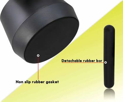 Modern matte black coffee knock box with non-slip rubber gasket and detachable rubber bar for kitchen use