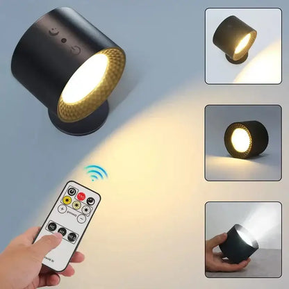 Modern matte black double head wall lamp with textured gold interior and remote control decorbites double head wall spotlight