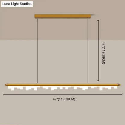 Modern gold-finished pendant light with acrylic shade and integrated led lighting chain cord length warm white third