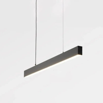 Modern matte black led rectangular hanging light with minimalist design for dining room illumination