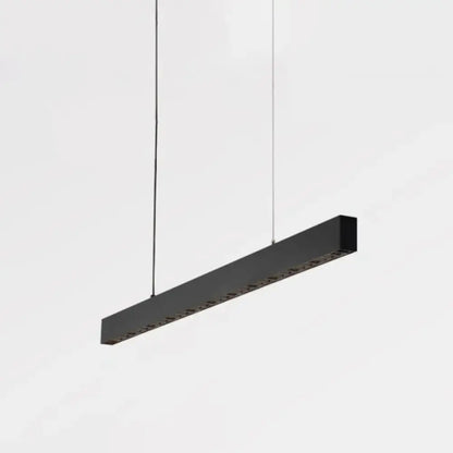 Modern matte black led rectangular pendant hanging light with sleek texture for dining room illumination