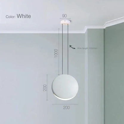 Modern matte black and muted green crescent moon chandelier featuring a white spherical pendant light with 1000mm wire by decorbites crescent moon