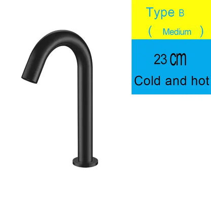 Modern matte black sensor faucet with curved spout and cylindrical base for bathroom basin by decorbites black sensor faucet