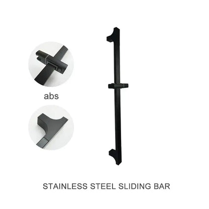 Modern matte black shower slider rail set with sleek black stainless steel and abs plastic end caps for decorbites black shower