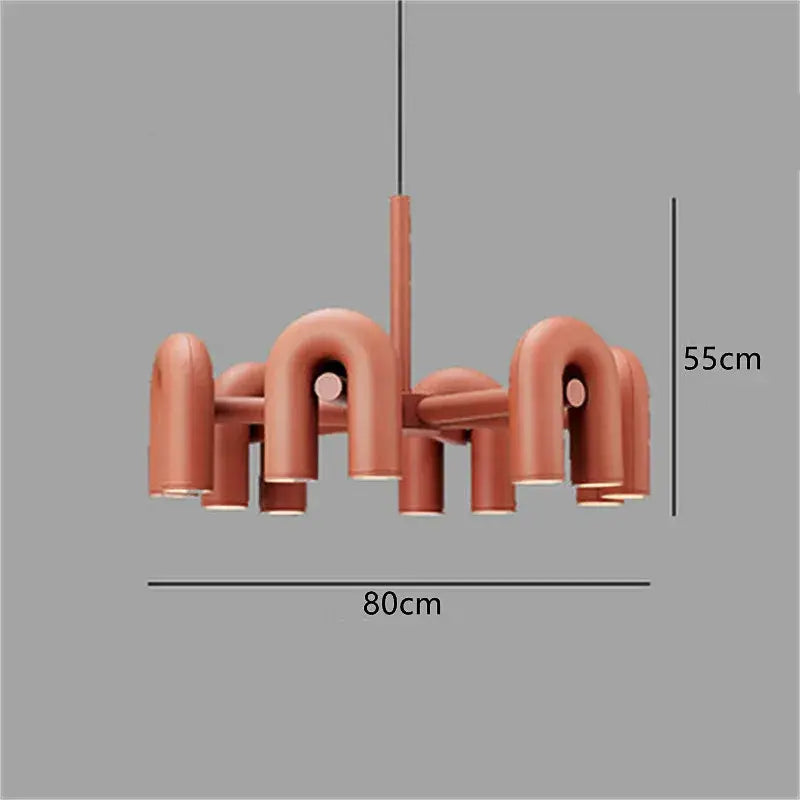 Modern matte black and silver tube wall lamp with terracotta u-shaped pendant light for sleek bedroom decorbites cirkus tube design