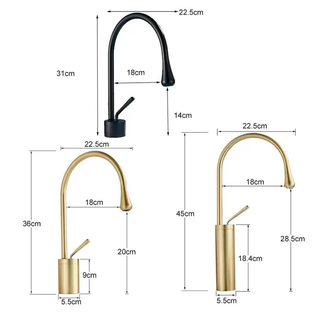 Modern matte black basin faucet with sleek curved spout and minimalist design for decorbites gold tall basin use