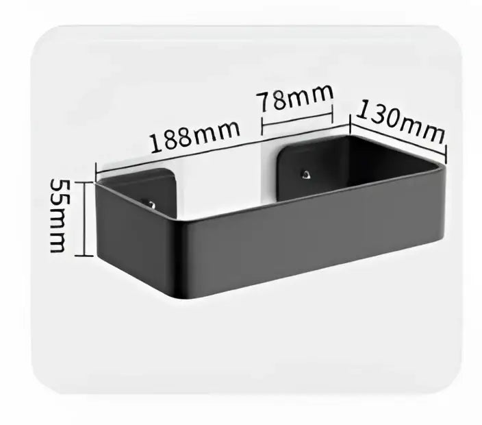 Modern matte black and white aluminum bathroom corner shelf with sleek metallic finish and two mounting brackets by decorbites black aluminum