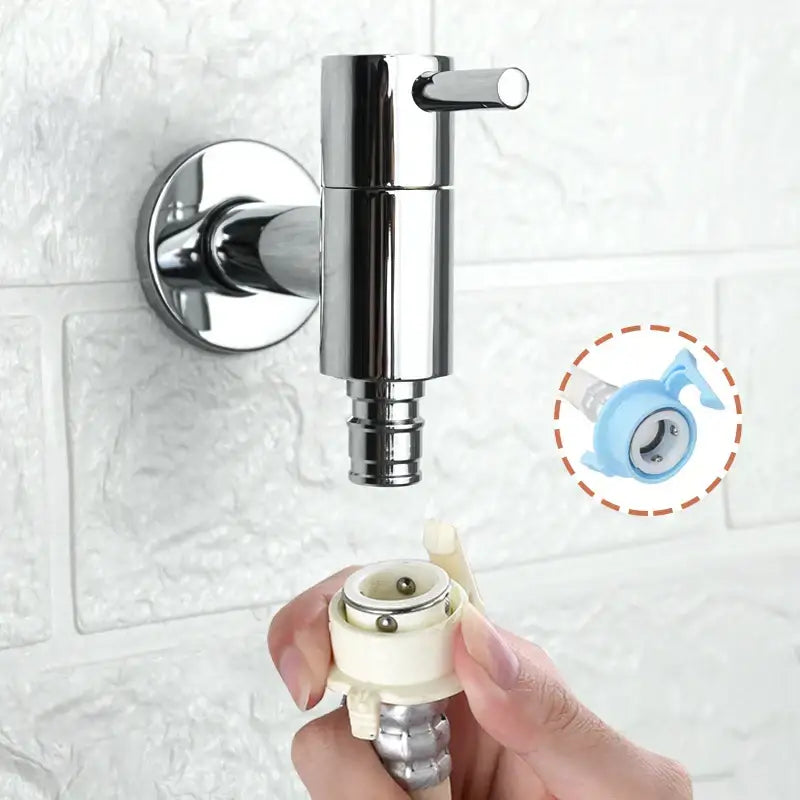 Modern matte brass black garden faucet with chrome-finished wall mount spout and detachable blue white filter decorbites brass black wall