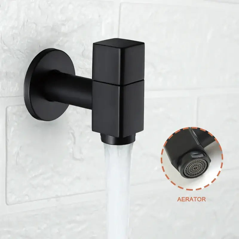 Modern matte brass black garden faucet wall mount spout with a black matte finish and integrated aerator decorbites brass black wall
