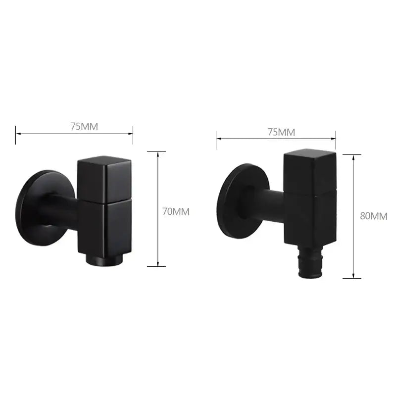 Modern matte brass black garden faucet with black matte finish, square body, circular base for brass black wall decorbites