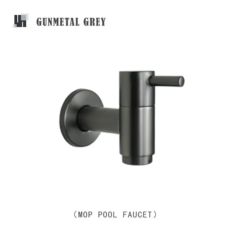 Gunmetal grey garden faucet with sleek modern design matte finish decorbites brass black wall mount spout