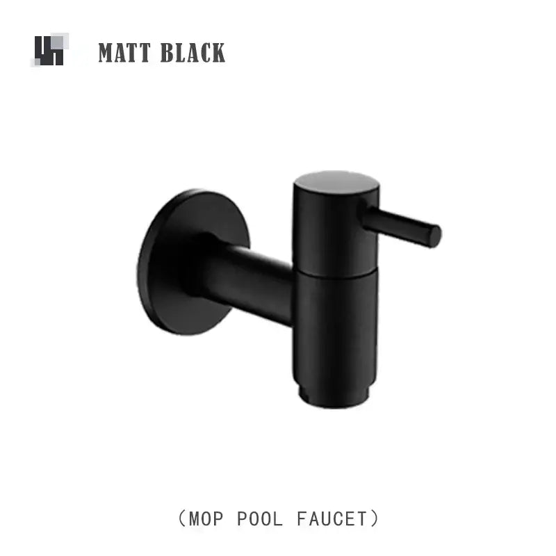 Modern matte brass black garden faucet wall mount spout with sleek matte black wall-mounted mop pool faucet design