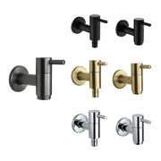 Set of modern garden faucet wall mount spouts in matte black brass black wall and polished chrome finishes by decorbites brass black