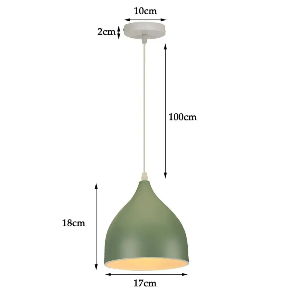 Olive green matte-finished pendant light with sleek modern teardrop design and white cord for kitchen decorbites colorful nordic pendant