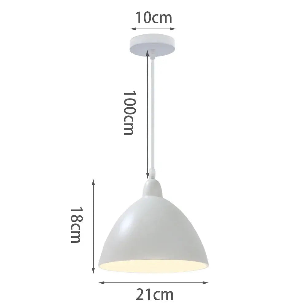 White pendant light with sleek dome-shaped shade in modern matte decorbites colorful nordic pendant for kitchen and dining room