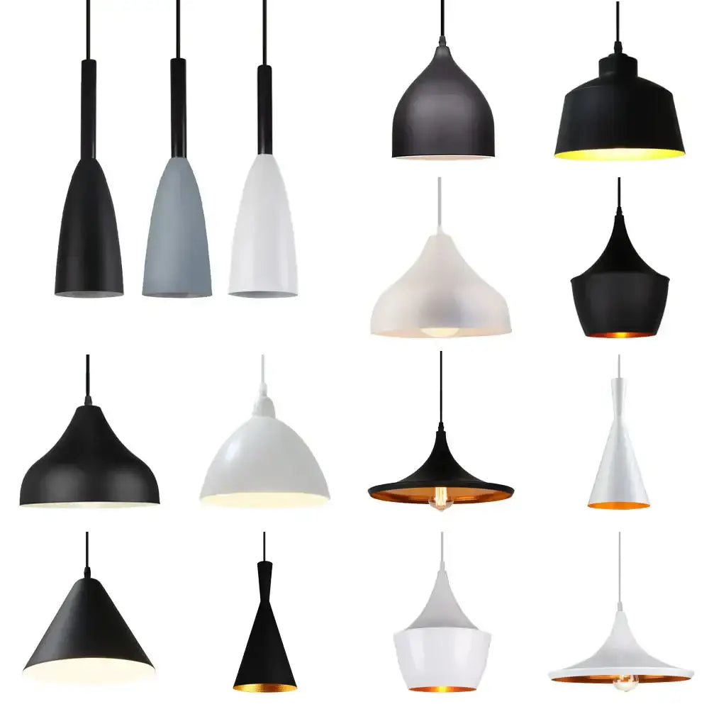 Modern matte colorful nordic pendant light in black white gray with gold interiors for kitchen and dining room decorbites colorful nordic pendant