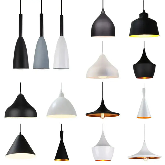 Modern matte colorful nordic pendant light in black white gray with gold interiors for kitchen and dining room decorbites colorful nordic pendant